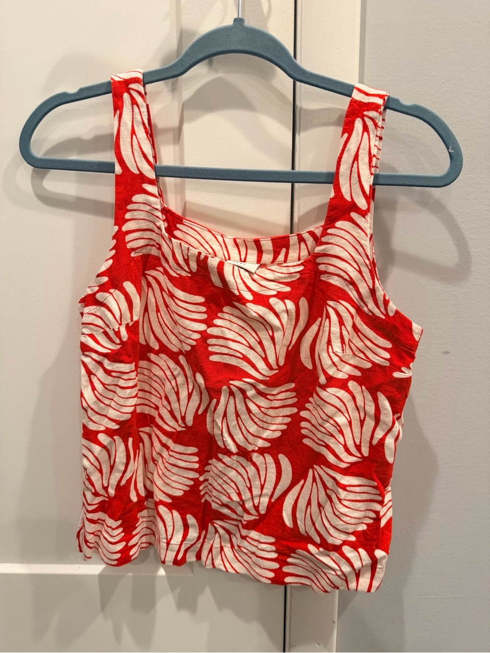 Target Red Tank Top with White Leaf Print - Women Small